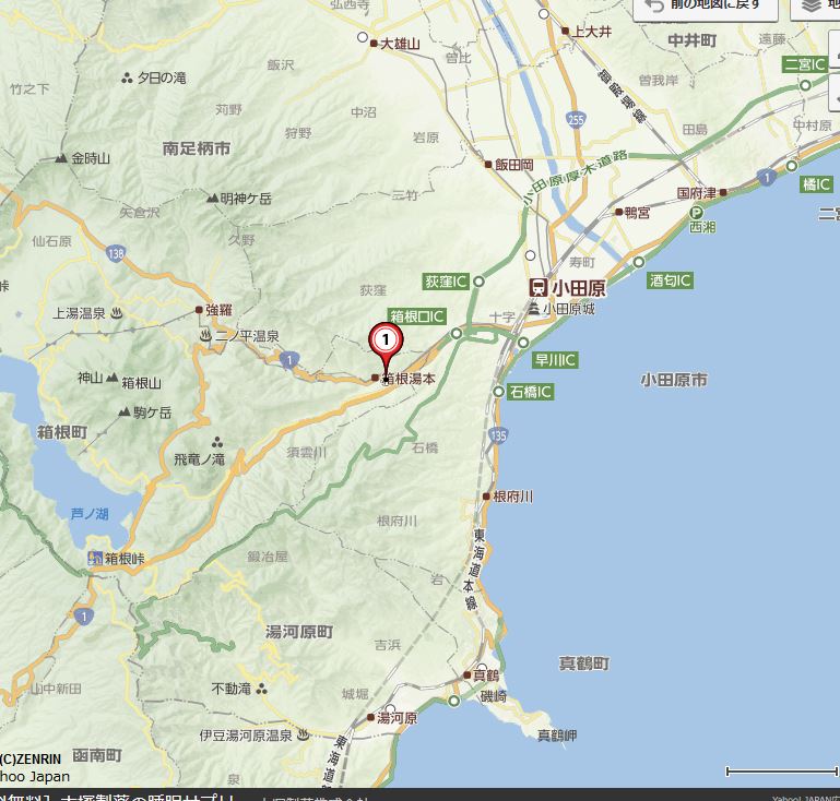 箱根の位置地図