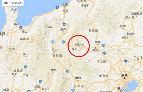 軽井沢の位置地図
