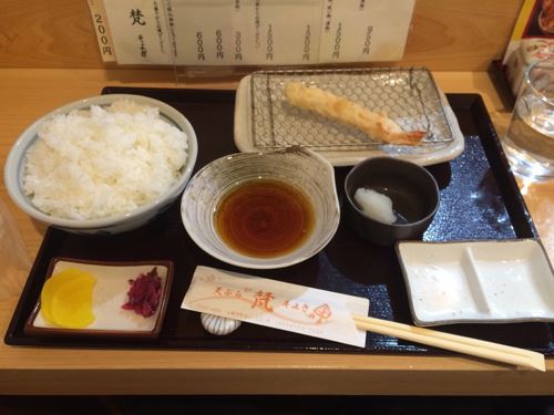 小樽の寿司屋通りにある天ぷら屋さん梵(よそぎ）のお昼の天ぷらセット